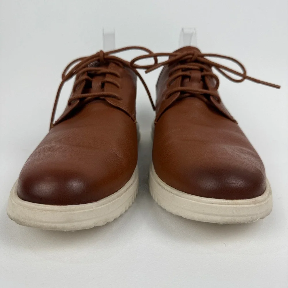 Cole Haan Men's Grand Size 10 Brown Leather Lace Up‎ Oxford Casual Dress Shoes